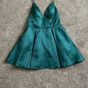 Emerald green mini dress